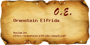 Orenstein Elfrida névjegykártya